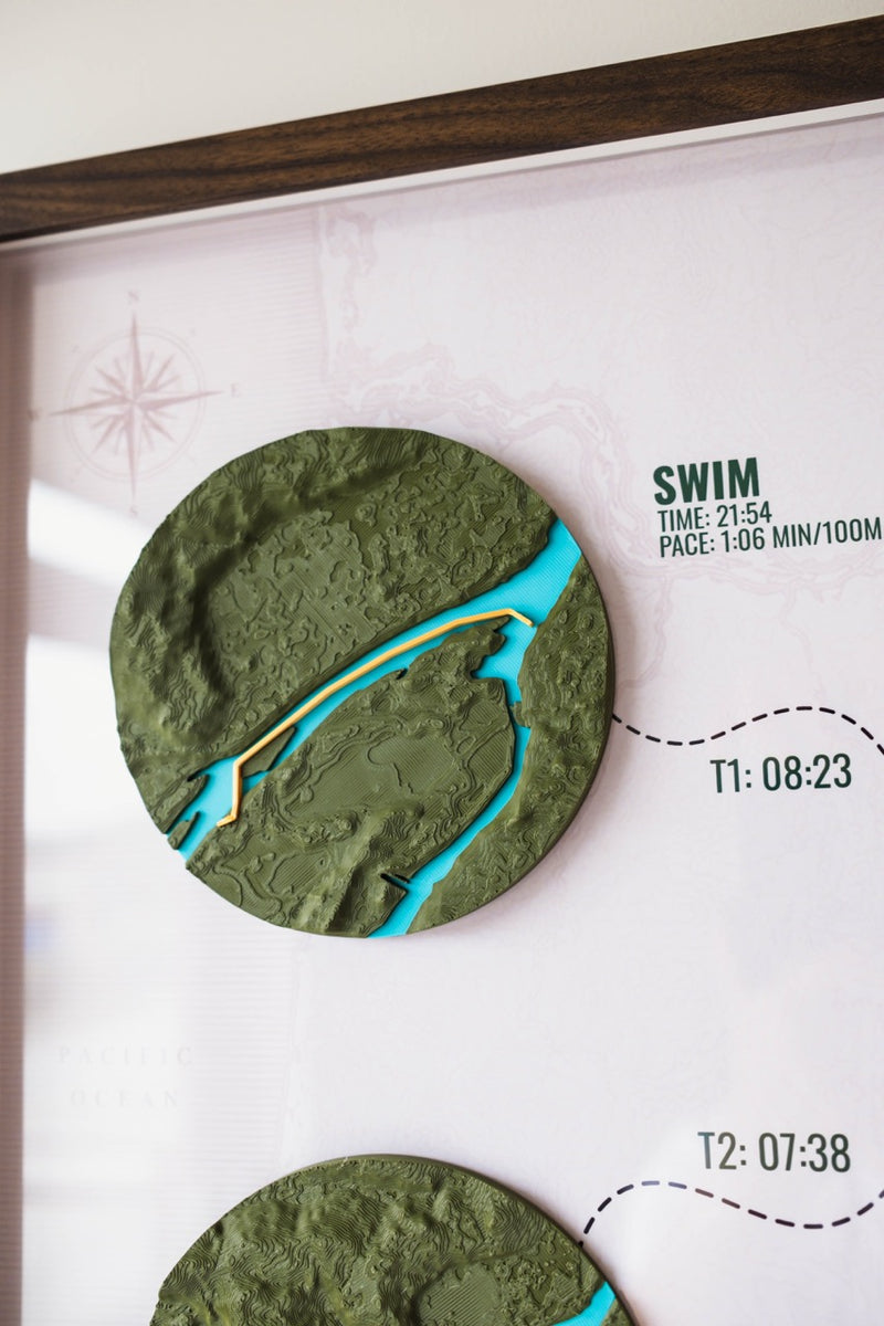 Chargez l'image dans la visionneuse de la galerie, Custom Triathlon Artifact – Swim • Bike • Run - 20x27"

