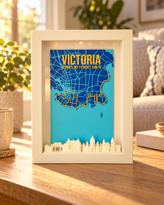 Victoria Marathon Cityscape | 5×7″ Framed 3D Print
